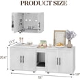 thumbnail image 2 of Homhougo Litter Box Enclosure for 2 Cats, 55" Hidden Litter Box Furniture with Double Chamber, Wooden Cat Washroom Furniture with Scratching Pad, 3 in 1 Cat House, Antique White, 2 of 8