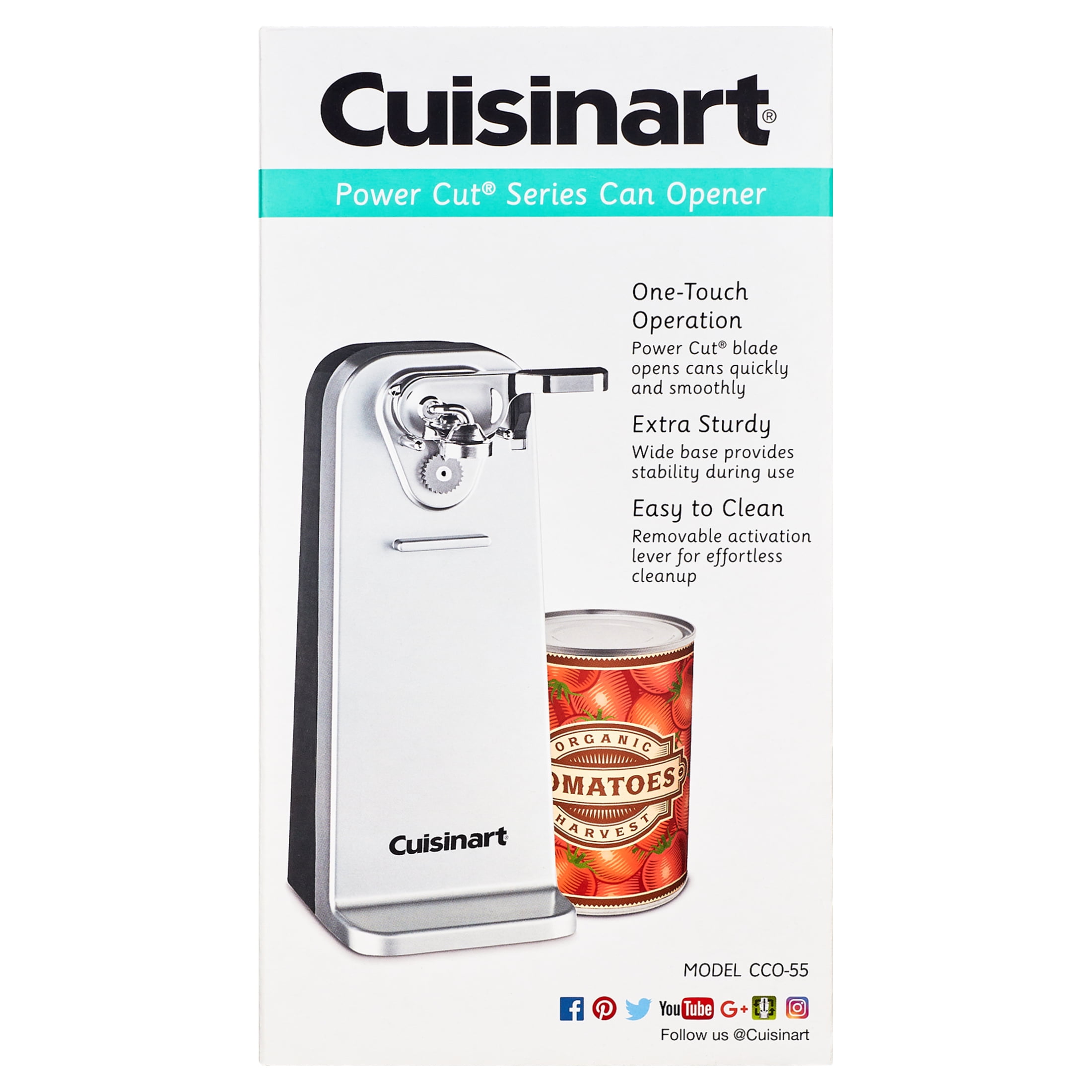 Cuisinart Deluxe Electric Can Opener with Power Cut Blade, Chrome