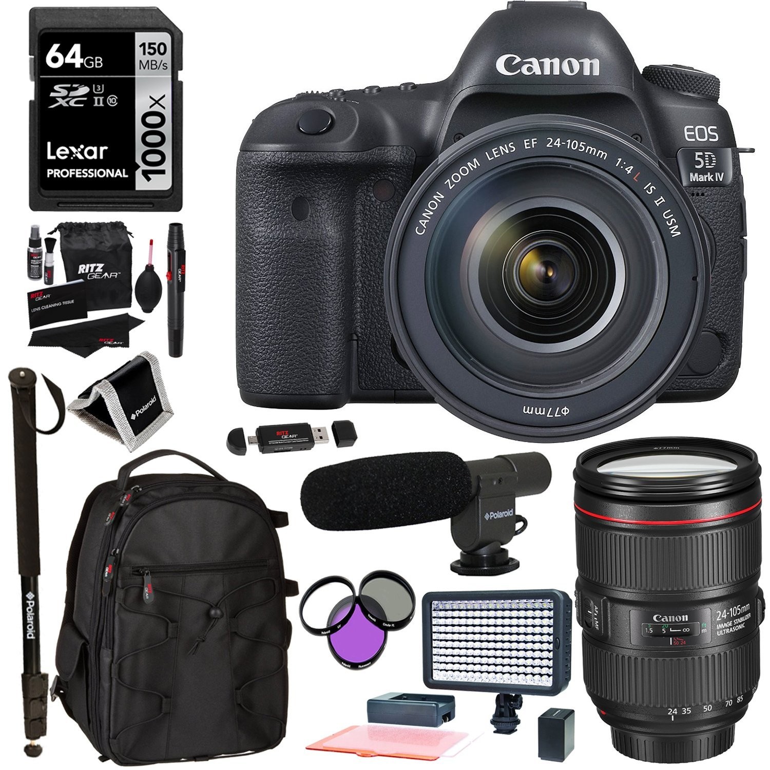 Canon EOS 5D Mark IV DSLR with 24-105mm Lens and Video Kit - image 1 of 1