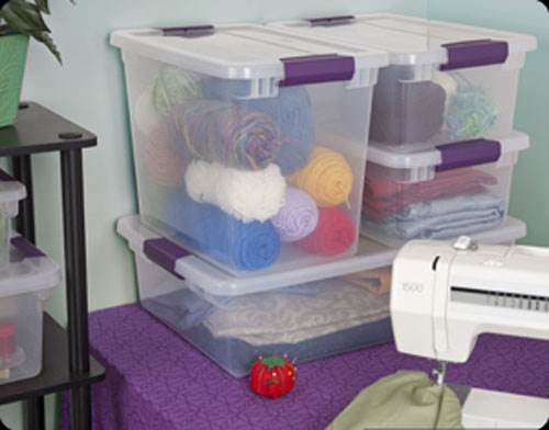 sterilite clearview 27 quart clear latching storage tote