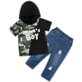 thumbnail image 4 of Uccdo 6M-4T Toddler Baby Boys Clothes Set Casual Short Sleeve T-shirt Top Ripped Denim Pants 2 Pieces Outfits, 4 of 7