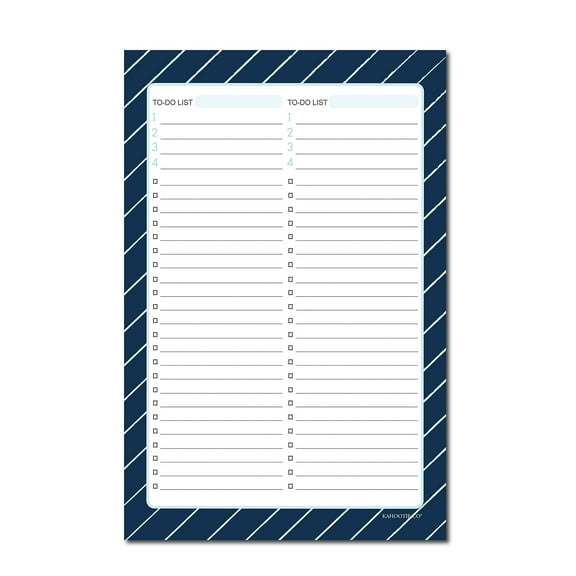 Kahootie Co. Kahootie Co Two Category To Do List Notepad 8.5" x 5.5" 50 sheets per pad Navy Stripe