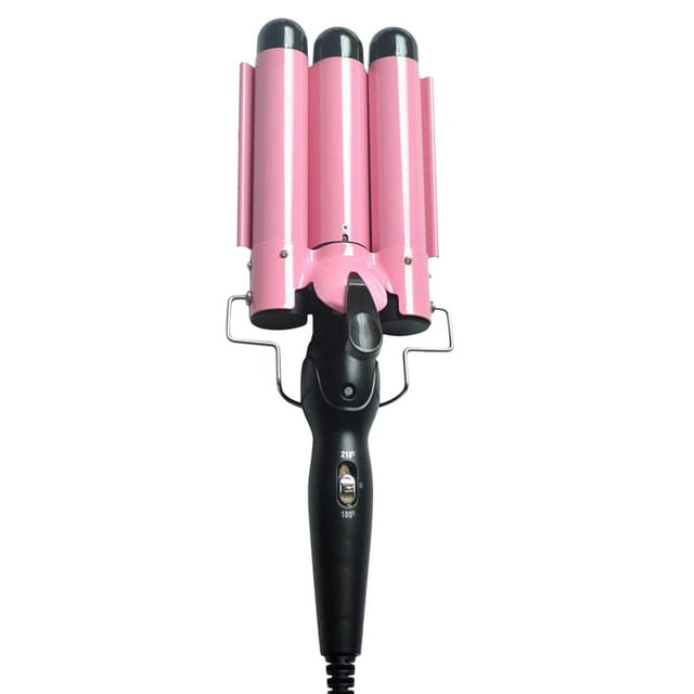 Rizador de pelo con cerámica Yuyangstore profesional 3 cilindros Rosado