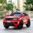 RJV Kids Ride-on Fire Truck with Parent Remote, Flashing Lights, Siren ...