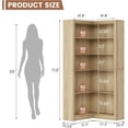 thumbnail image 2 of 71.8" Tall Farmhouse L-Shaped Corner Bookshelf, 5-Tier Heavy Duty MDF Corner Bookcase for Bedroom Living Room Home Office, Oak, 2 of 7