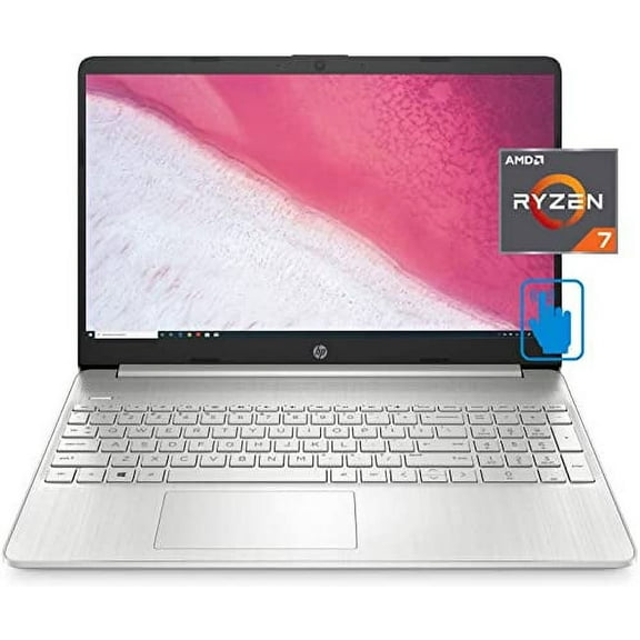 HP Newest 15.6" IPS FHD Touchscreen Laptop, AMD Ryzen 7 4700U Processor(>i7-10710U), Numeric Keypad, Webcam, 16GB DDR4 RAM, 512GB PCIE SSD, Windows 10 Home - Silver