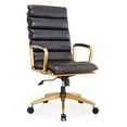 thumbnail image 3 of CRO Decor Gold Office Chair Adjustable Swivel Chair Ergonomic (Black), 3 of 9