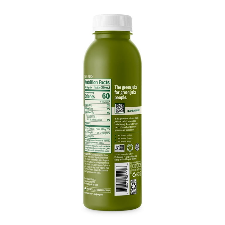 Suja Organic, Uber Greens Cold Pressed Juice Drink, 13.5 fl oz Bottle