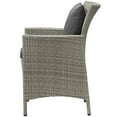 thumbnail image 4 of Side Dining Chair and Table Set, Rattan, Wicker, Grey Gray, Modern Contemporary Urban Design, Outdoor Patio Balcony Cafe Bistro Garden Furniture Hotel Hospitality, 4 of 7