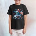 thumbnail image 2 of TOWED22 Boys Summer Tops Short Sleeve Crew Neck T-Shirts Lightweight Comfortable Casual Tee Shirts(Black,7-8 Y), 2 of 4