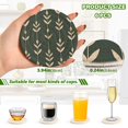 thumbnail image 2 of Yayeee 6 PCS Drink Coasters with Holder Set Woven Absorbent Round Tabletop Hot Pad, Green Plants, 2 of 7