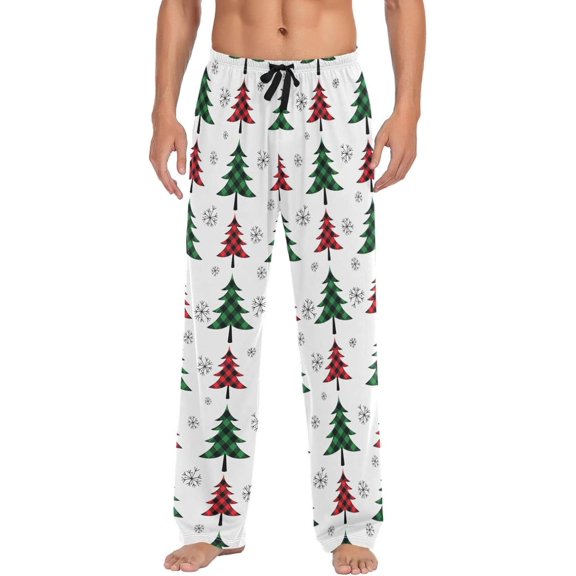 GZHJMY Christmas Tree Pajama Pants for Men, Lounge Pants Lightweight Men Pajama Bottoms with Drawstring Pockets, Christmas New Year Birthday Gifts, Large