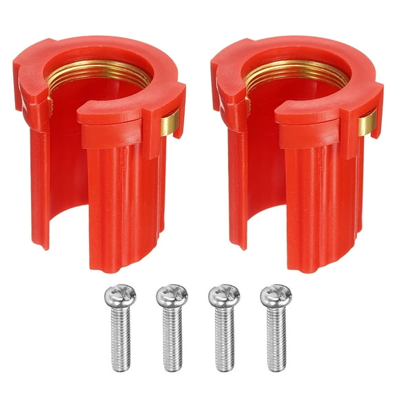 Uxcell 2 Pack Faucet Mounting Nut, Hot and Cold Faucet Lock Anti-Loosening Nut Fixing Tool(Red)