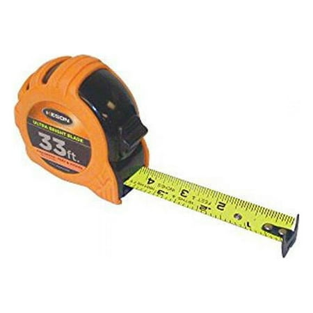 UPC: 0052837028351 | Keson 33ft. Dual-Scale Tape Measure – 1in. Ultra Bright Blade  Model# PG181033UB