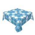 thumbnail image 2 of YFYANG Square Polyester Table Cloth, 54" x 54" Reusable Table Cover Kitchen Dining Room Blue Vintage Plaid Pattern Decorative Tablecloths for Tables of 2-4 People, 2 of 8