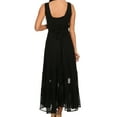 thumbnail image 2 of Sakkas Zendaya Stonewashed Rayon Embroidered Floral Vine Sleeveless V-neck Dress - Black - L/XL, 2 of 5