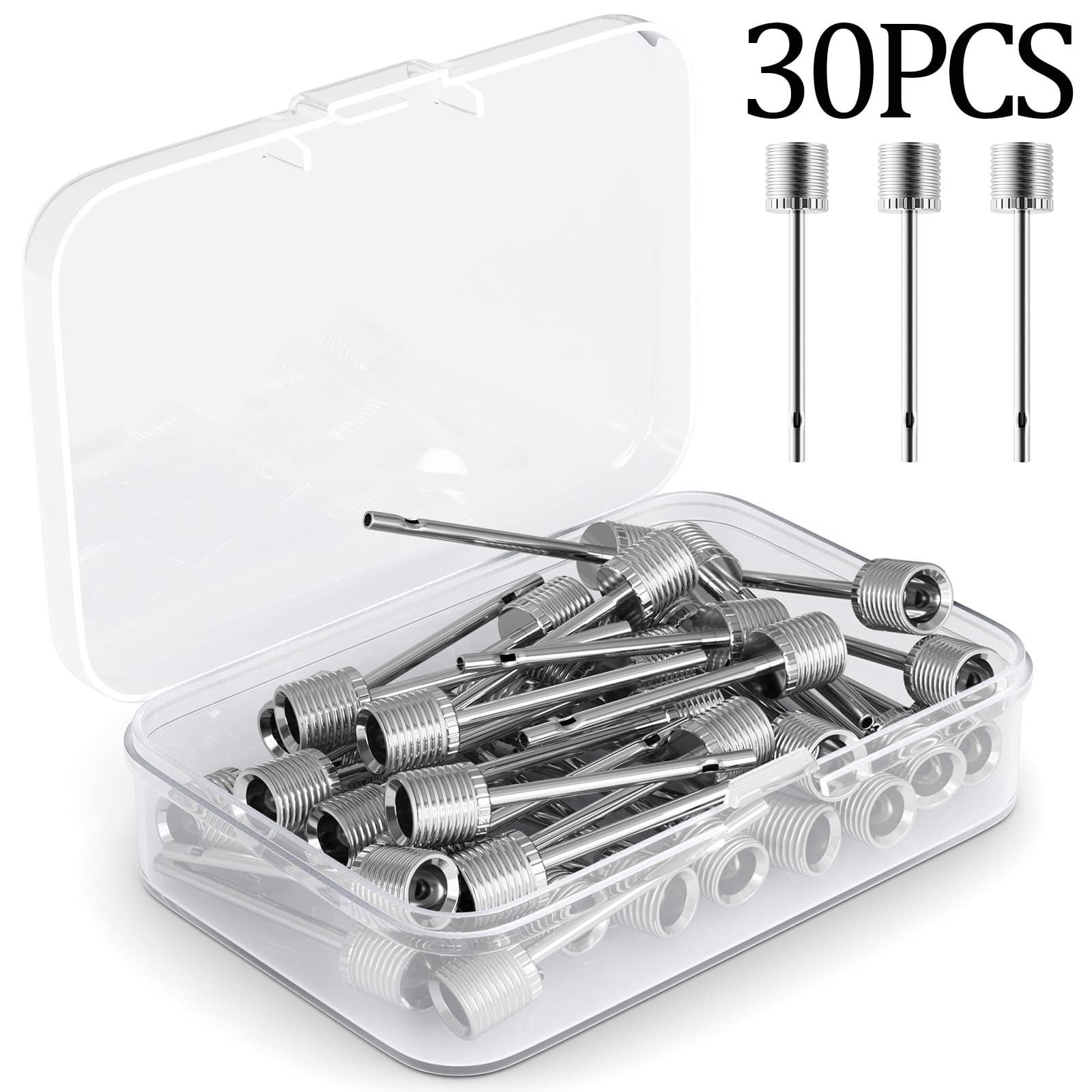 Ball Pump Needle Pack of 30, Air Inflation Needle for Football Basketball Soccer Volleyball