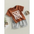 thumbnail image 3 of Bagilaanoe 2pcs Toddler Baby Boys Short Pants Set Short Sleeve Letter Print T Shirt Tops + Shorts 6M 12M 18M 24M 3T Kids Casual Summer Outfits, 3 of 9