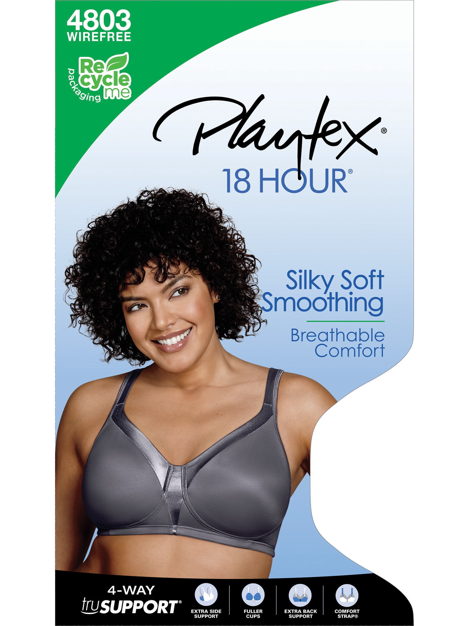 Buy Playtex Women's 18 Hour Sensational Sleek Wirefree Full Coverage Bra # 4803, White, 48DDD Online at desertcartKUWAIT