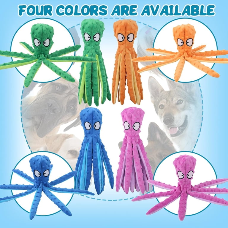Whiskerspot Octopus Dog Toy, Whiskerspot Eco-Friend Octopus Plush, Octopus  Squeaky Plush Dog Toys, No Stuffing Crinkle Interactive Chew Toy, for Puppy  Teething, Small to Large Dogs - Walmart.com