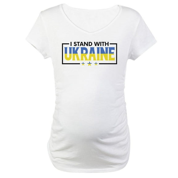 CafePress - I Stand With Ukraine Maternity T Shirt - Cotton Maternity T-shirt, Cute & Funny Pregnancy Tee