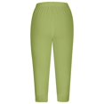 thumbnail image 4 of Gaukiv Womens Lace Trim Capris Stretch Fit Cropped Leggings Light Green 2XL, 4 of 6