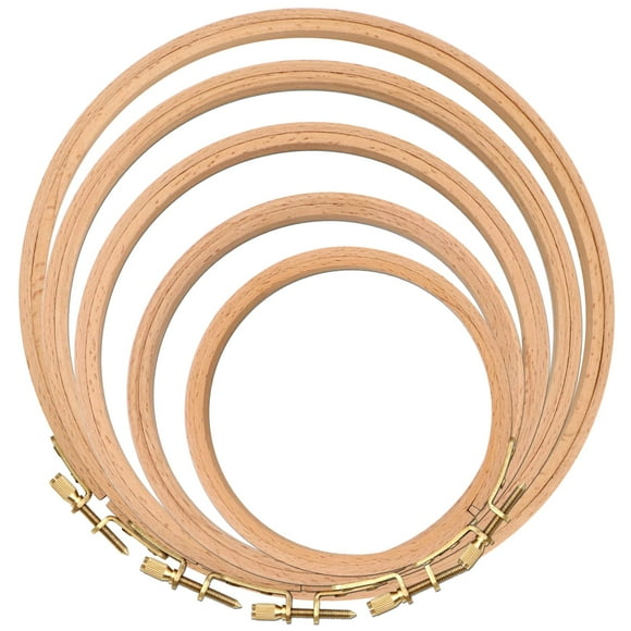 Aros para bordar Craft Hoops ZOCONE de madera de haya, 5 unidades, de 5 a 9 pulgadas