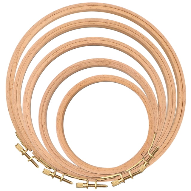 Aros para bordar Craft Hoops ZOCONE de madera de haya, 5 unidades, de 5 a 9 pulgadas