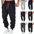 thumbnail image 5 of YOTMKGDO Fleece Lined Leggings, Sweatpants for Men, Male Fitness Running Trousers Drawstring Loose Waist Solid Color Pants Pocket Loose Fleece Joggers for Men, Navy 3XL, 5 of 8