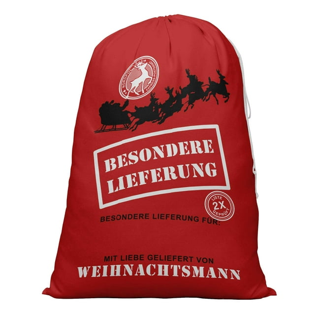 Printtoo Large Drawstring Canvas Bag Christmas Sack Bags Santa Gift Sack Custom Party Favor 2 Pcs 27x20 Inch