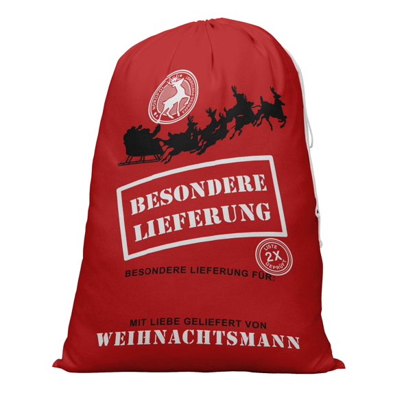 Printtoo Large Drawstring Canvas Bag Christmas Sack Bags Santa Gift Sack Custom Party Favor 2 Pcs 27x20 Inch