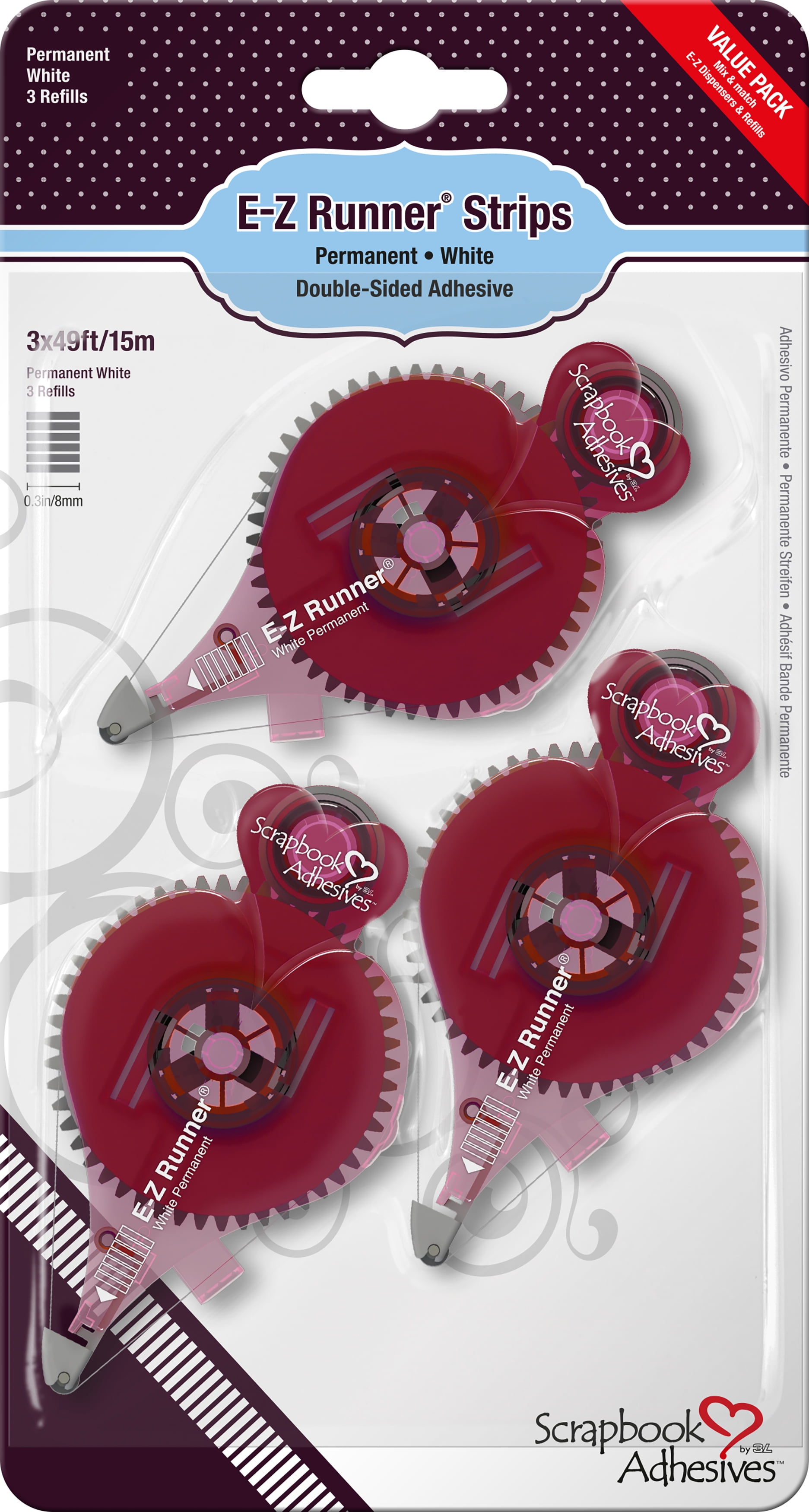Scrapbook Adhesives EZ Runner Strips Value Pack 3/PkgPermanent, .3