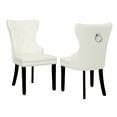 thumbnail image 4 of WestinTrends Wordford Velvet Dining Chairs Set of 2, Modern Wingback Upholstered Button Tufted Kitchen Dining Room Chairs with Solid Wood Legs and Pull Ring, Cream, 4 of 11