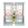 thumbnail image 2 of Flamingoes Flowers Floral Leaves Light Blackout Curtains Thermal Insulation 63 inch Grommet for Bedroom Living Room Bathroom Kitchen Windows 2 Pack, 2 of 6