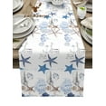 thumbnail image 2 of Marine Texture Seashells StarSeahorse Table Runner Home Wedding Table Mat Centerpieces Decoration Dining Long Tablecloth, 2 of 7