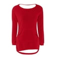 thumbnail image 5 of Chuancc Fall Sweater Womens Crew Necks Sweatshirts 2025 Fall Trendy Long Sleeve Soft Sweatshirts for Women Rhombus Pattern Sweater Cute Sweaters Fall Outfits for Women 2025 Trendy Red L, 5 of 5