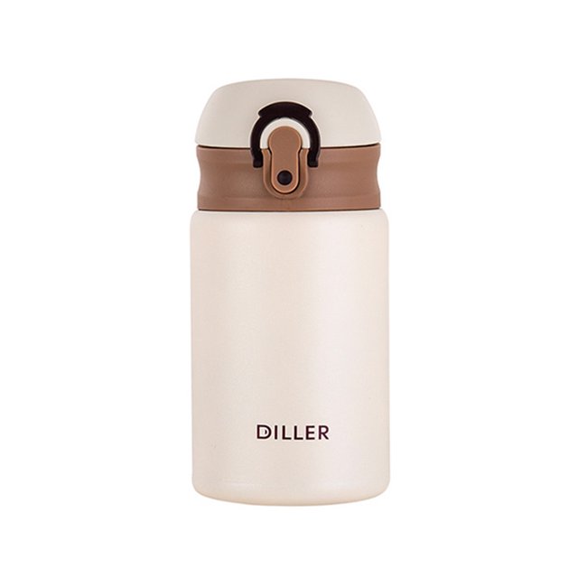 Opolski Flacon Isotherme 300ML Couvercle Rabattable Conservation de la Chaleur Design Compact Mini Bouteille en Acier Inoxydable pour la Maison