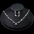 thumbnail image 4 of ievspot 1 Set Necklace Earrings Set Rhinestone Necklace Party Bride Symmetric Dangle Earrings Neck Jewelry Set, 4 of 8