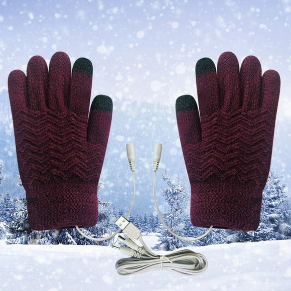 USB Heated Gloves Heated Mittens Women Winter Warm Double-sided Heating Full Hands USB Rechargeable Gloves