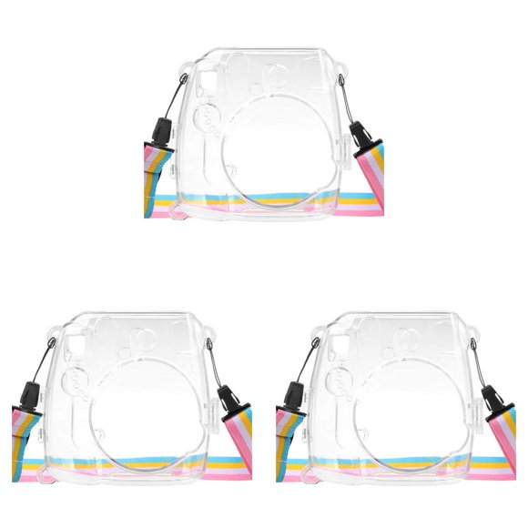 Sidaley Instant Camera Cover Dust-proof Anti-scratch Portable Protector Case Transparent Strap Carrier Removable Travel with 3piezas