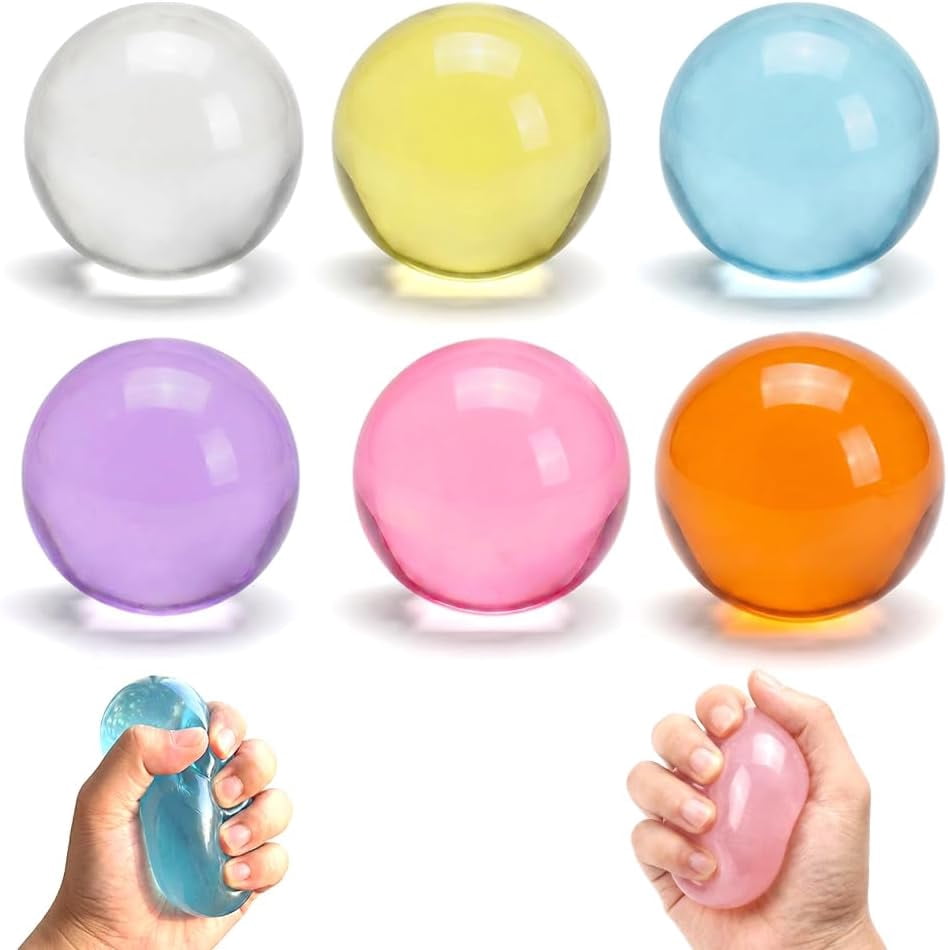 Guvpev 3Pcs Coconut Oil Stress Balls, Translucent Dumpling Squishy Shapeable Squeeze Toys, Non-Sticky Slow Rising Sensory Fidgets Toys for Anxiety Relief, Portable Desk Accessories for Focus