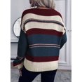 thumbnail image 2 of Women Striped Drop‑Shoulder Long Sleeve Knit Sweater Casual Daily Top, 2 of 7