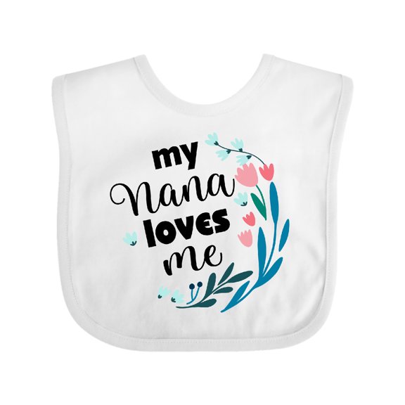 Inktastic My Nana Loves Me Granddaughter Girls Baby Bib