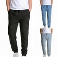thumbnail image 7 of Bigersell Women Casual Pants Full Length Pants Men and Women Can Wear Solid Color Drawstring Jogging Trousers Baggy Pants for Ladies, 7 of 7