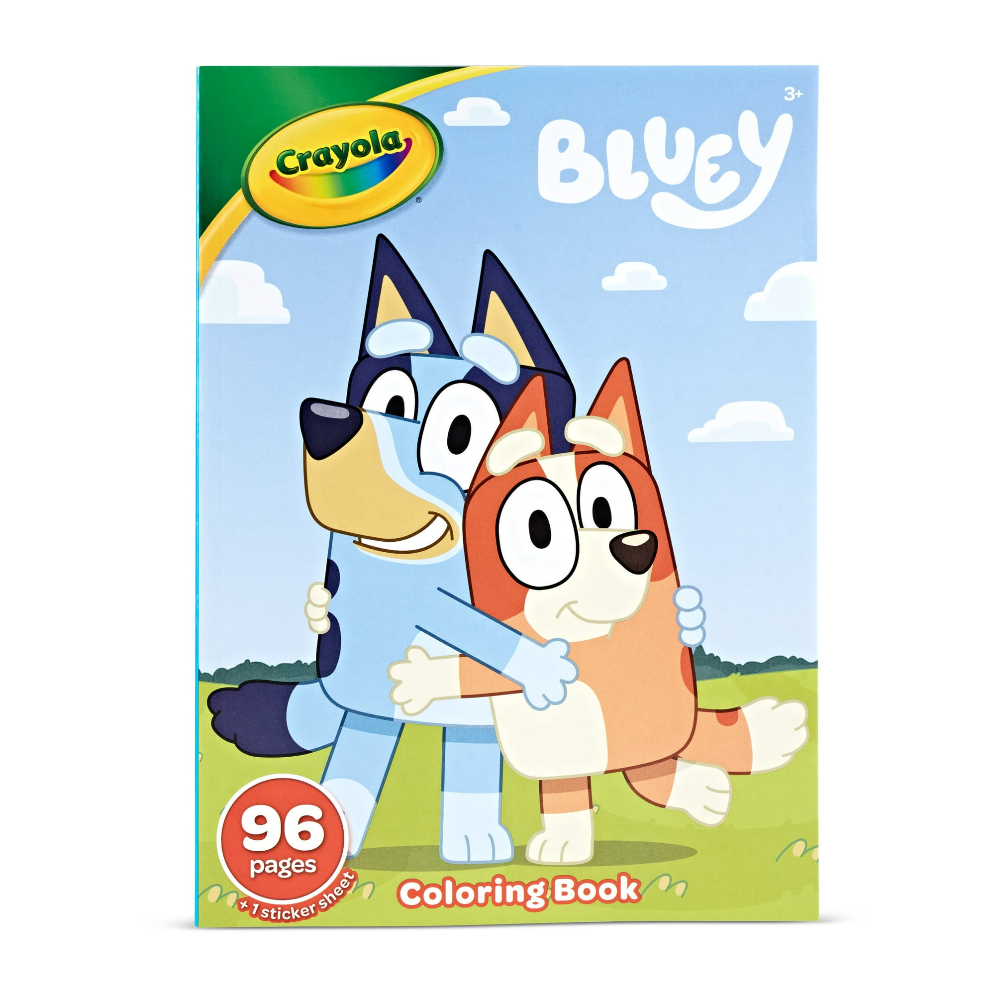 Crayola Bluey Coloring Book with Sticker Sheet, 96 Pgs, Arts and Crafts, Screen Free Travel Activity, Creative Gift for Toddlers, Ages 3+
