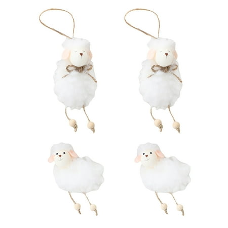 

4PCS Lovely Small Sheep Pendant Easter Shop Window Adornment Dining Table Decor