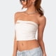 thumbnail image 5 of Top de tubo corto para mujer, camiseta sin mangas sin tirantes, ajustada, ajustada, para uso en verano, Blanco L, 5 of 8