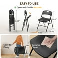 thumbnail image 5 of Ktaxon 2Pcs Plastics Folding Chairs, Capacity Up to 350Lbs Portable Seating for Outdoor Indoor Patio Party Dining Wedding Commercial, Black, 5 of 7