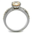 thumbnail image 3 of Womens Gold Rings High polished (no plating) Stainless Steel Ring with AAA Grade CZ in Champagne TK2249, 3 of 4