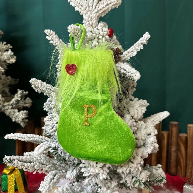 Adornos navideños, adornos navideños, regalos navideños, medias de punto, medias de lana, letras bordadas, bolsa de regalo de dulces para niños, calcetín navideño, bolsa de regalo, artículos para el h